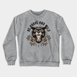 Traditional bear tattoo Crewneck Sweatshirt